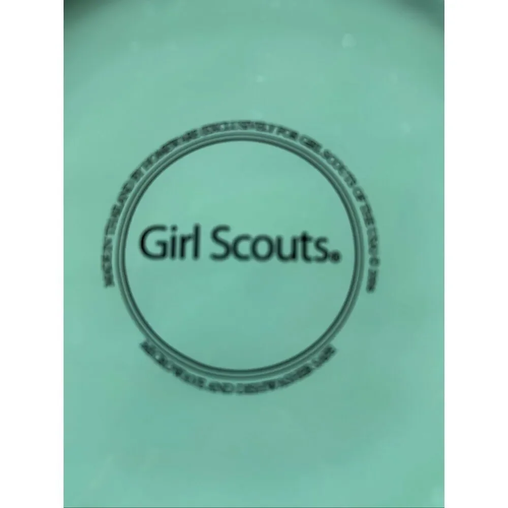 Y2K I Love Girl Scout Cookies Ceramic Jar With Lid Blue 3D Cookie Favorites 2006